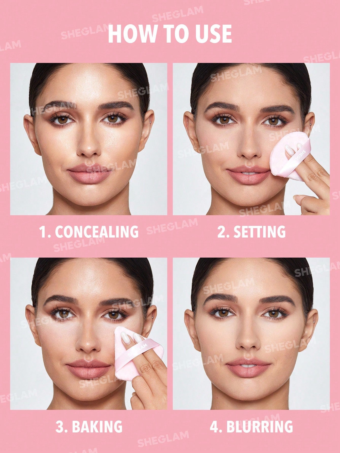 Sheglam insta ready face & under eye setting powder duo-BUBBLEGUM