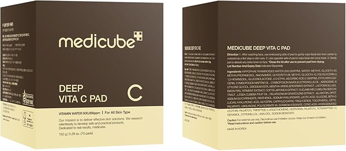 Medicube Deep Vita C Facial Pads | Vitamin C Toner Pads