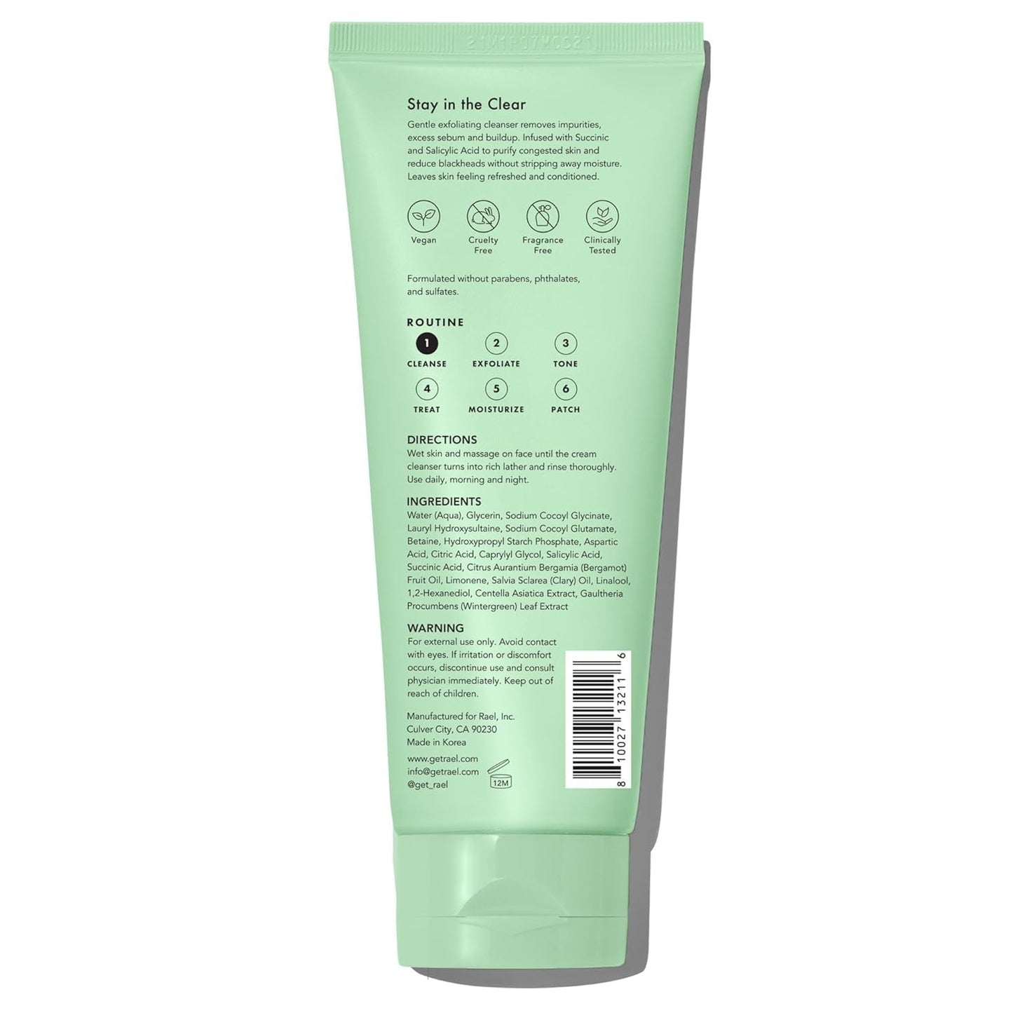 Rael Miracle Clear Face Wash – Gentle Exfoliating Cleanser 30 ML