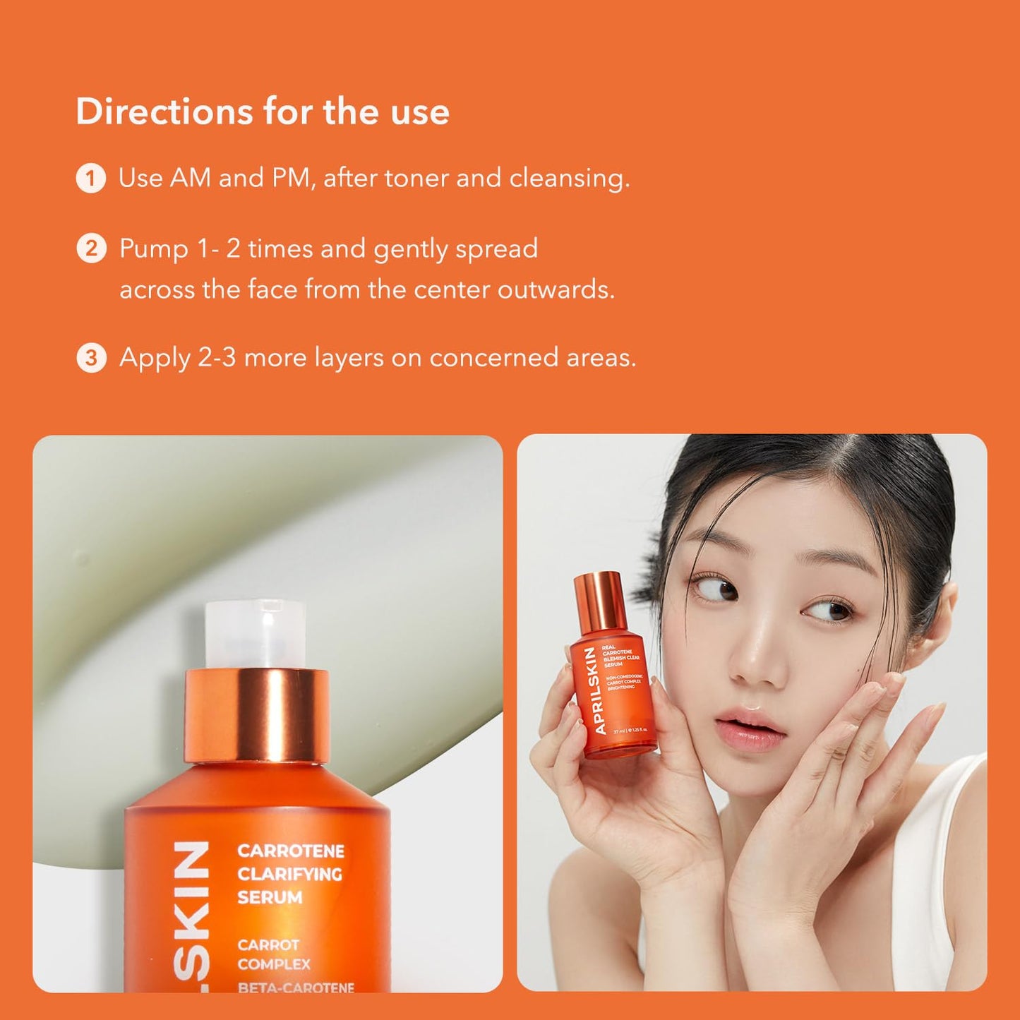 APRILSKIN Carrotene Clarifying Facial Serum – Brightening & Acne-Targeting Face Serum