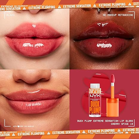 NYX | Professional Make Up| Duck Plump High Pigment Plumping Lip Gloss - 15 Twice The Spice- Spiced Red