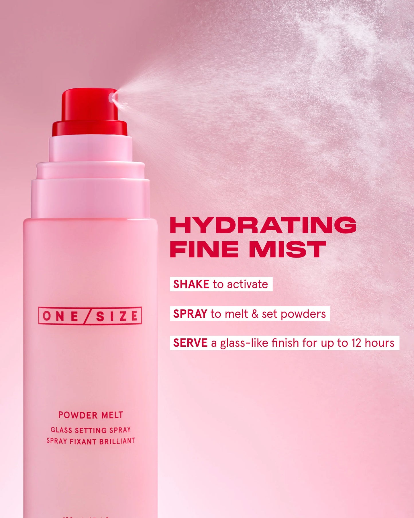 one size powder melt galss setting spray 100ml