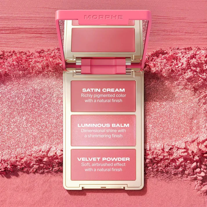 Morphe - Cheek Thrills Multi-Finish Face Trio - WINE & DINE