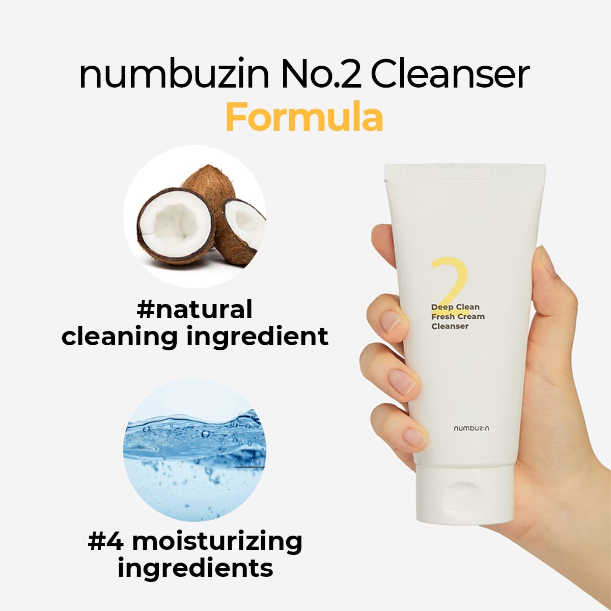 Numbuzin-No.2 Cleansing Foam-Deep Clean Fresh Cream Cleanser-4.05 fl. oz