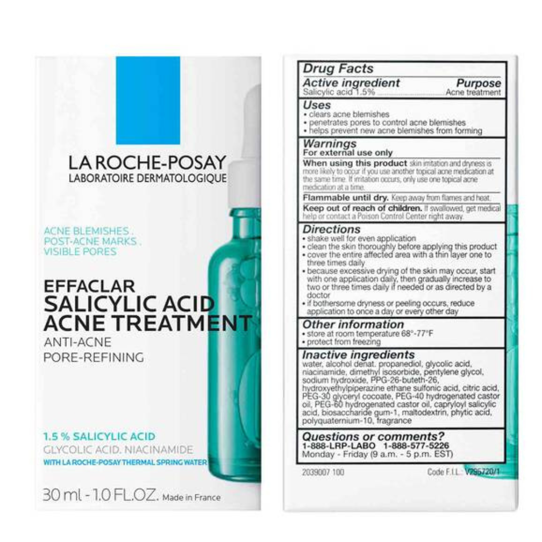 La Roche Posay | Effaclar Salicylic Acid Acne Treatment Serum | Anit Acne - Pore-Refining - 1.5% Salicylic Acid Serum Treatment for Acne