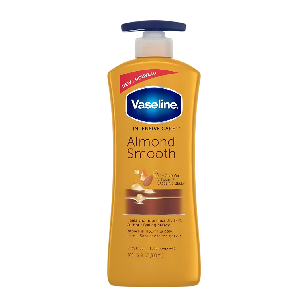 Vaseline Intensive Care Almond Smooth Body Lotion Pump, For Dry Skin, 600ml