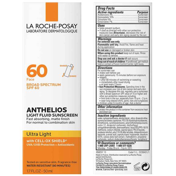 La Roche-Posay Anthelios Light Fluid Sunscreen SPF 60
