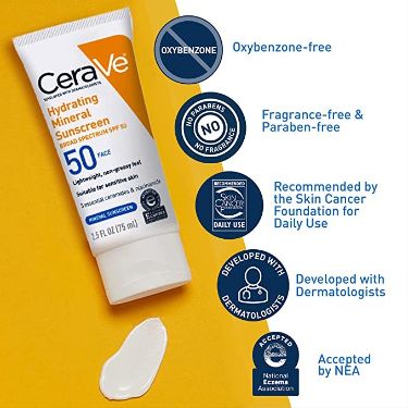 CeraVe Hydrating Mineral Body Sunscreen Spf 50