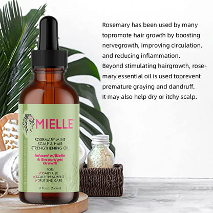 MIELLE  Rosemary Mint Scalp & Hair Strengthening Oil