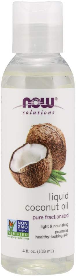 NOW Foods Solutions Liquid Coconut Oil – Light &amp; Nourishing, 4 fl oz (118 ml)