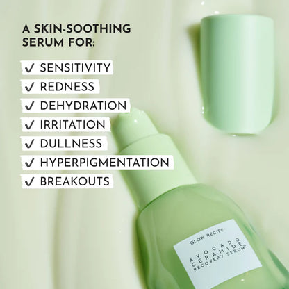Glow Recipe | Avocado Ceramide Recovery Serum | Barrier Rescue + Redness Relief