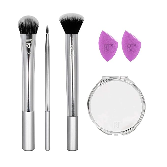 Real Techniques | Poppin Perfection Makeup Brush and Sponge Set, 5 Piece