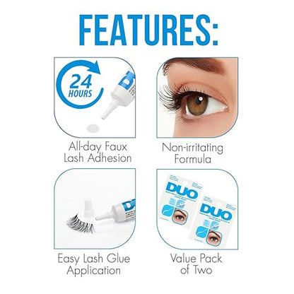 DUO Strip Lash Adhesive – White/Clear, for Strip False Eyelashes