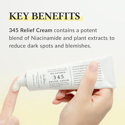 Dr.Althea 345 Relief Cream | Daily Face Moisturizer | Blemish Relief Care | Soothing Recovery & Moisture with Niacinamide, Panthenol