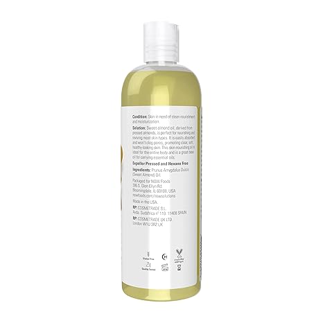 NOW Foods Solutions, Sweet Almond Oil, 100% Pure Nourishing & Revitalizing