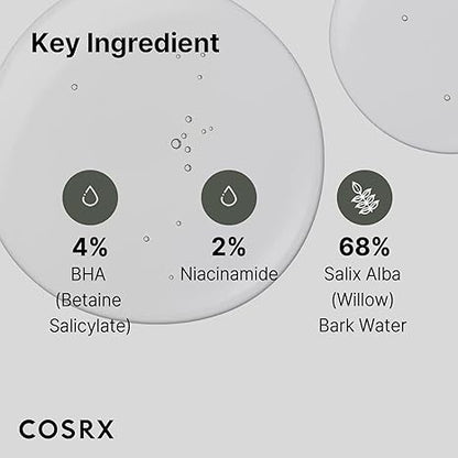 COSRX Niacinamide 2% + BHA 4% Blackhead Exfoliant Toner 3.38 fl.oz / 100ml