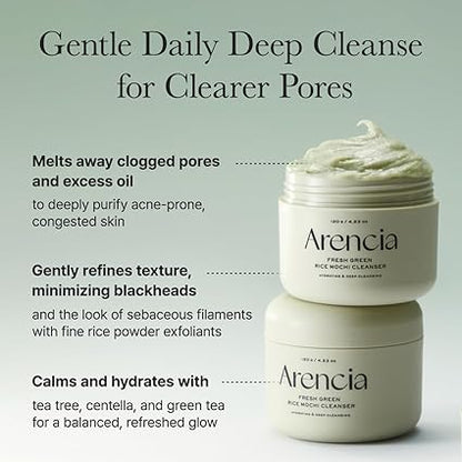 Arencia Refresh green rice mochi cleanser