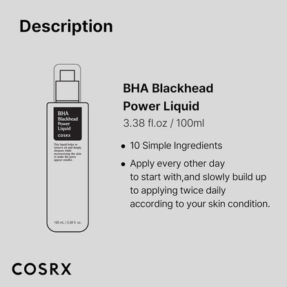 COSRX Niacinamide 2% + BHA 4% Blackhead Exfoliant Toner 3.38 fl.oz / 100ml