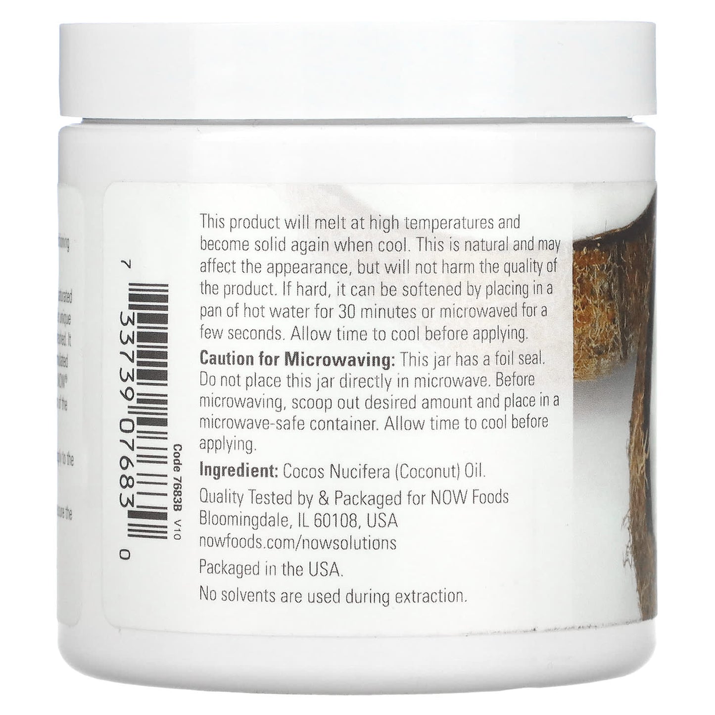 NOW Foods Solutions Coconut Oil – Natural, 7 fl oz (207 ml)