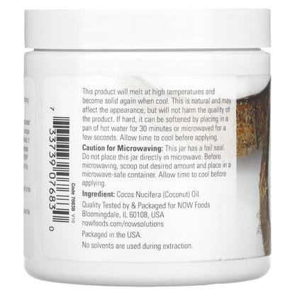 NOW Foods Solutions Coconut Oil – Natural, 7 fl oz (207 ml)