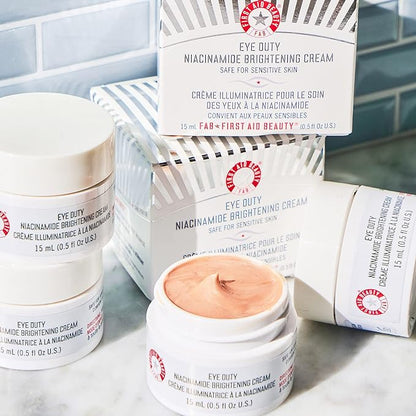 First Aid Beauty Eye Duty Niacinamide Brightening Cream, Illuminating Eye Cream for Dark Circles and Puffiness