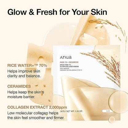 ANUA Rice 70 Glow Collagen Mask