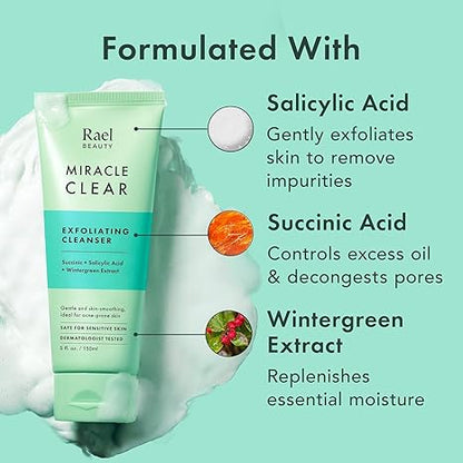 Rael Miracle Clear Face Wash – Gentle Exfoliating Cleanser 30 ML