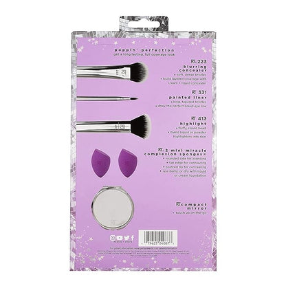 Real Techniques | Poppin Perfection Makeup Brush and Sponge Set, 5 Piece