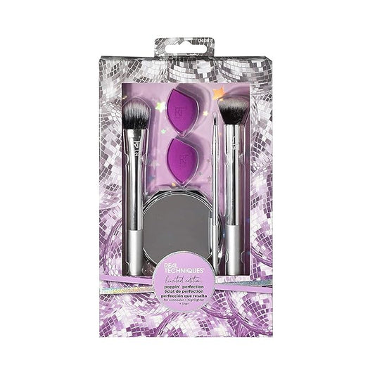 Real Techniques | Poppin Perfection Makeup Brush and Sponge Set, 5 Piece