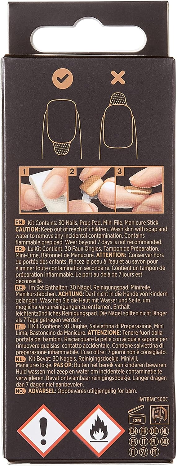 KISS | TOM BACHIK x imPRESS | Medium Almond Press-On Nails, Neutral, 30 Pieces