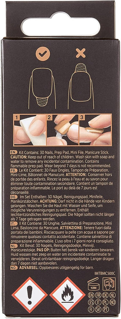 KISS | TOM BACHIK x imPRESS | Medium Almond Press-On Nails, Neutral, 30 Pieces