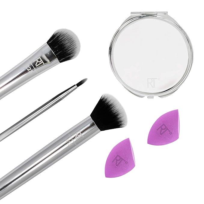Real Techniques | Poppin Perfection Makeup Brush and Sponge Set, 5 Piece