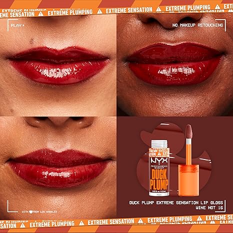 NYX | Professional Make Up| Duck Plump High Pigment Plumping Lip Gloss - 15 Twice The Spice- Spiced Red