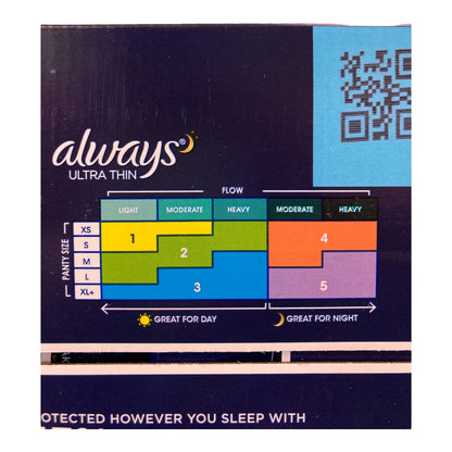 Always Ultra Thin Overnight Pads with Wings, Unscented, 76 Count