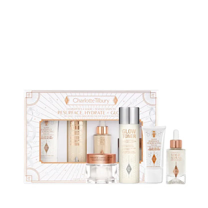 CHARLOTTE'S 4 MAGIC & SCIENCE STEPS TO RESURFACE, HYDRATE & GLOW SKINCARE KIT