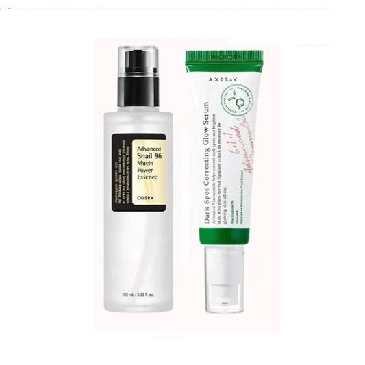 COSRX + AXIS-Y Advanced Snail 96 Mucin Essence & Dark Spot Correcting Glow Serum Duo