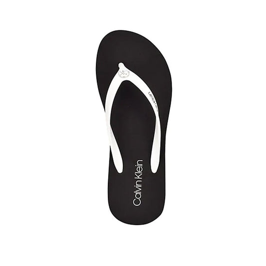 Calvin Klein Transparent Black Flip Flops – Size 8