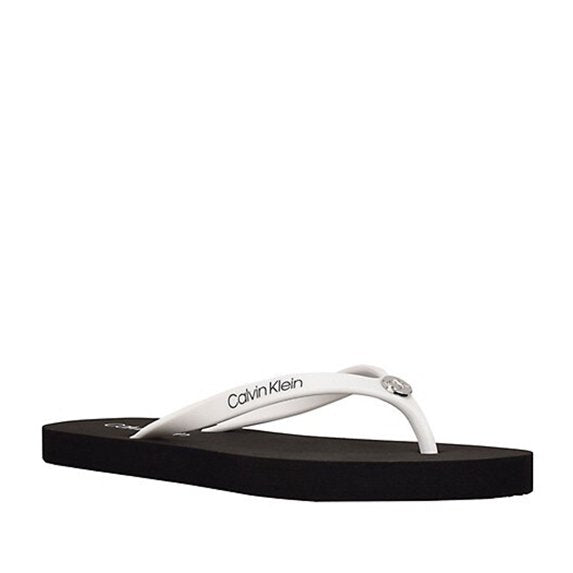 Calvin Klein Transparent Black Flip Flops – Size 8