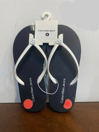 Calvin Klein Transparent Black Flip Flops – Size 8