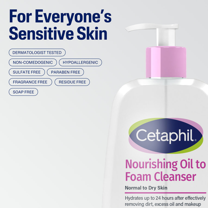 Cetaphil Nourishing Oil to Foam Cleanser