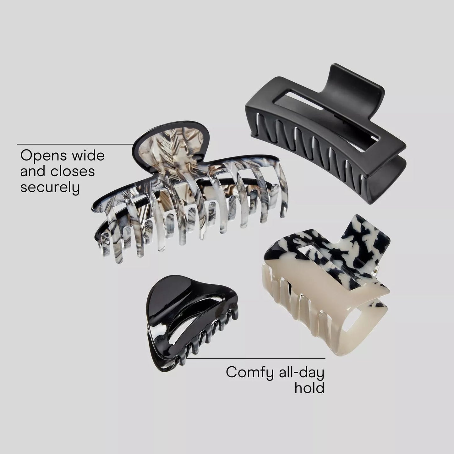 Conair Accessories Mixed Claw Clips