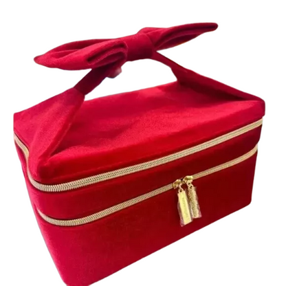 Estée Lauder- Makeup Cosmetic Bag TRAIN CASE RED Velvet 2025