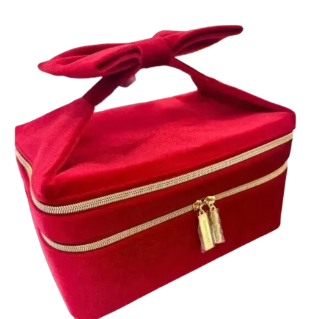 Estée Lauder- Makeup Cosmetic Bag TRAIN CASE RED Velvet 2024
