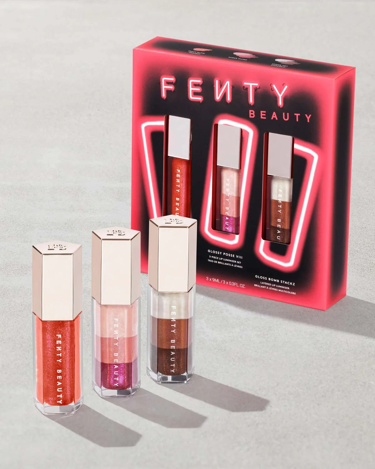Fenty Beauty by Rihanna Glossy Posse VIII 3-Piece Lip Luminizer Set ...