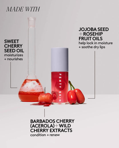 Fenty Beauty Cherry Mouth 3-Piece Lip Set + Pouch (Limited Edition)