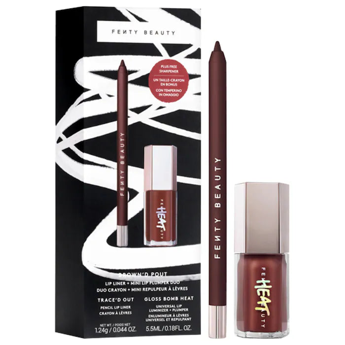 Fenty Beauty Brown'd Pout Lip Liner & Mini Lip Plumper Duo Set