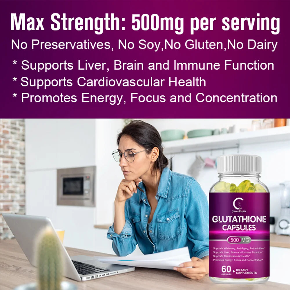 GPGP- GreenPeople- Organic Glutathione Antioxidant  Capsule 500 mg 120 Cap
