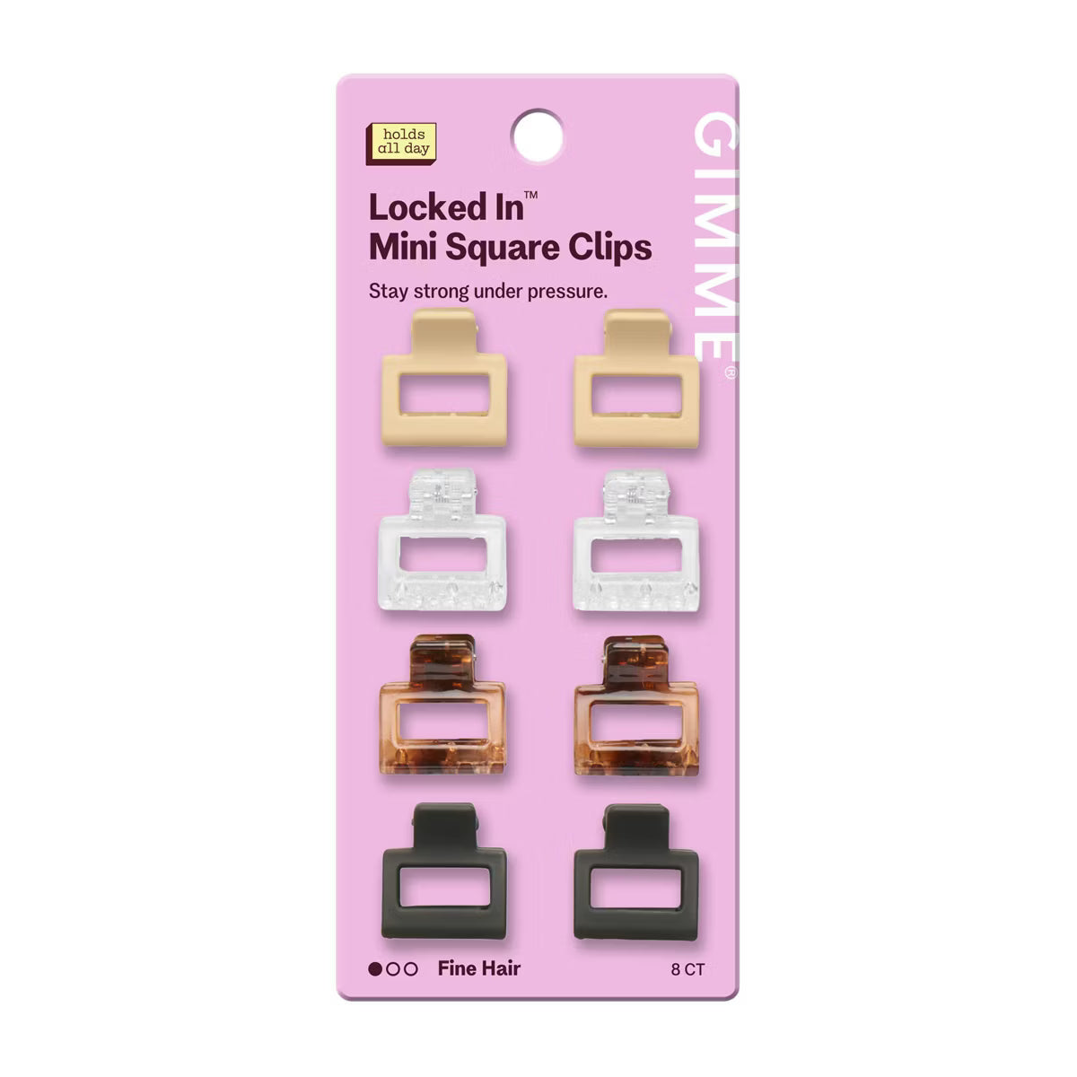 Gimme Beauty Gimme Clips Locked In Mini Claw Clips for Fine Hair – 8ct
