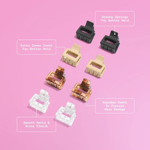 Gimme Beauty Gimme Clips Locked In Mini Claw Clips for Fine Hair – 8ct
