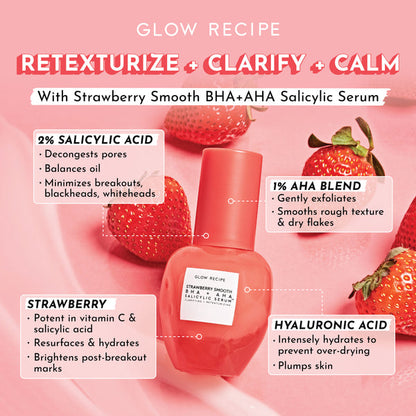 Glow Recipe Strawberry Smooth BHA + AHA Salicylic Acid Serum
